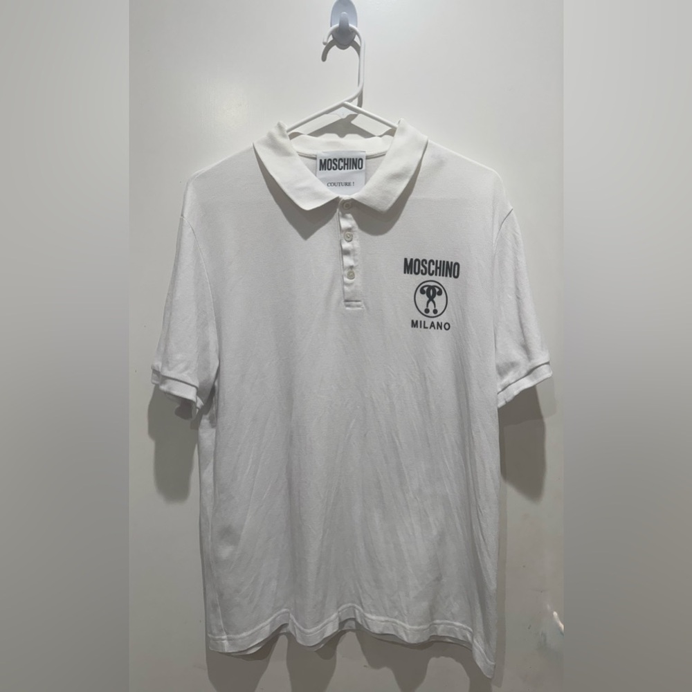 Moschino White Polo Shirt with Logo